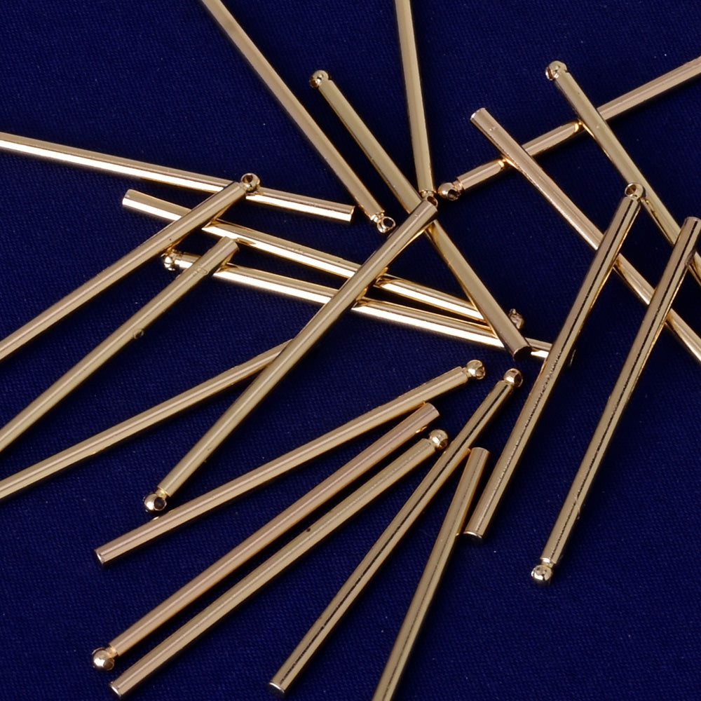 About 40*2*1.2MM tibetara® Brass Tube Bar Pendant Blanks for Engraving Hand Stamping Jewelry Supplies wholesale plated kc gold 20pcs
