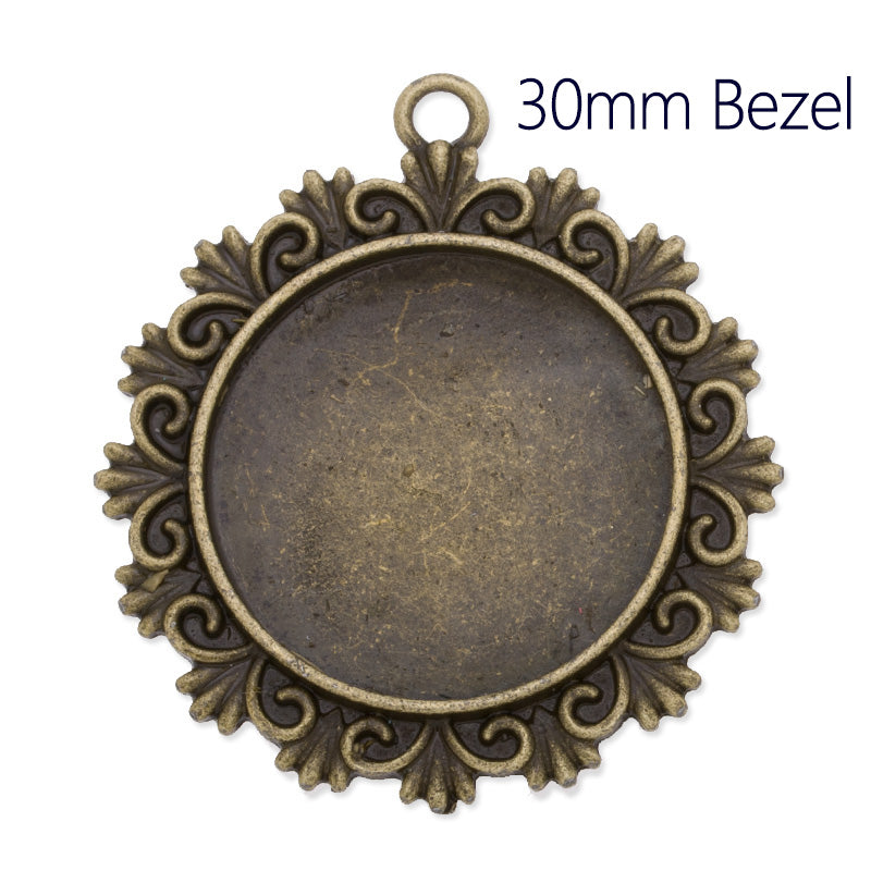 30mm Round pendant trays,zinc alloy filled,Antique Bronze plated,20pcs/lot