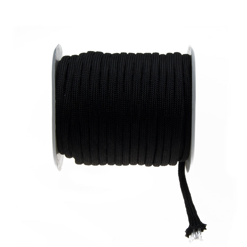 20 Meters/65 feets Nylon Parachute cord,4mm-Black,nylon rope, colored nylon cord