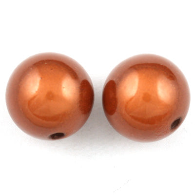 Top Quality 18mm Round Miracle Beads,Cinnamon,Sold per pkg of about 170 Pcs
