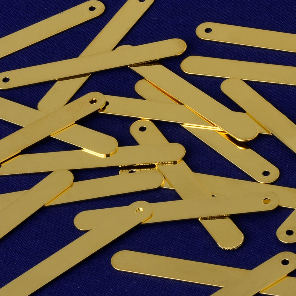 About 40*4mm tibetara® Brass Ready to Stamp Personalized Bar stamping blanks Craft Supplies thickness 0.43mm plated gold 20pcs