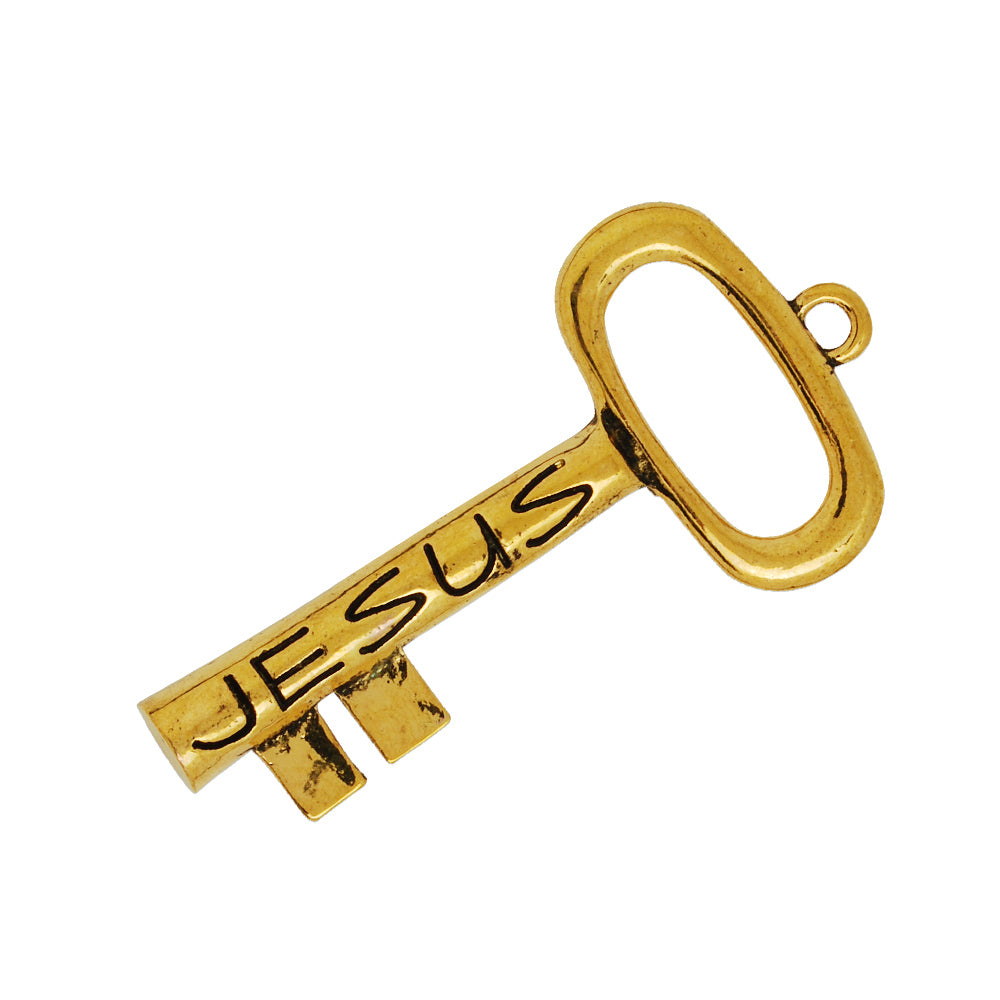 55*27mm Skeleton Keys,Vintage Keys Jewelry Pendant,'JESUS',Antique Gold Charm Necklace Jewelry,sold 10pcs/lot