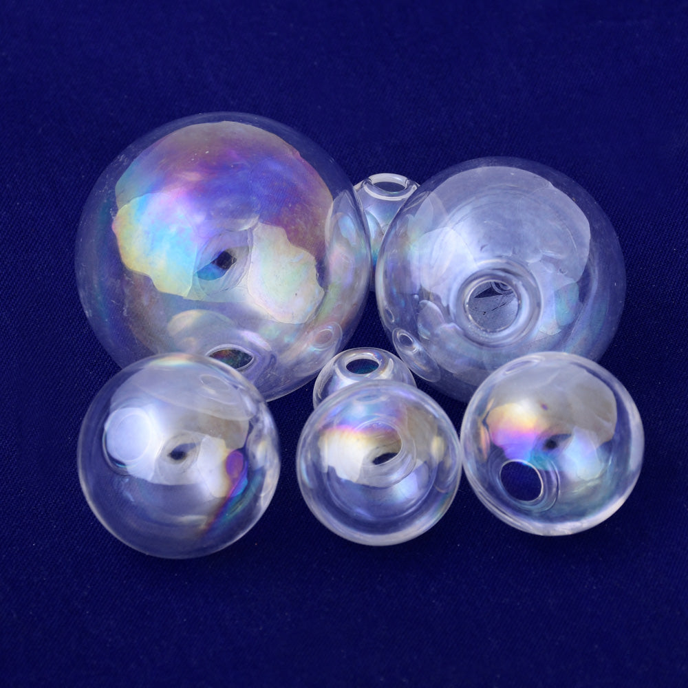 16mm Round Glass Bottles Mini Glass Globes colorful ball Round Bottle Jewelry diy pendant charms 10pcs