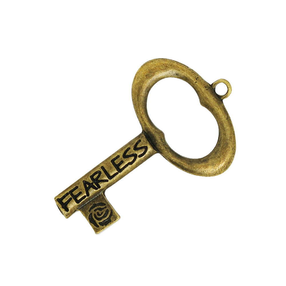 50*32mm Skeleton Keys,Vintage Keys Jewelry Pendant,'STRENGTH' 'FEARLESS',Antique Bronze Charm Necklace Jewelry,sold 10pcs/lot