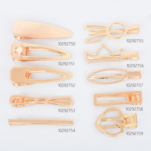 INS Popular Hairpin Metal Hollow Duckbill Clip Hair Clip Barrette Bangs Clip Side Clip Hair accessories Hair jewelry 10pcs 102927