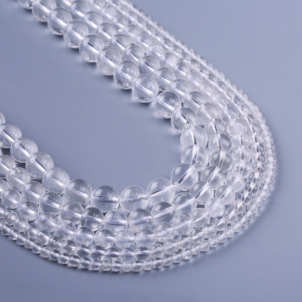 Natural Cotton Rock Quartz Beads 4 6 8 10 12mm Crystal Beads Wholesale Gemstone For Jewelry Making 15" Full Strand 103100