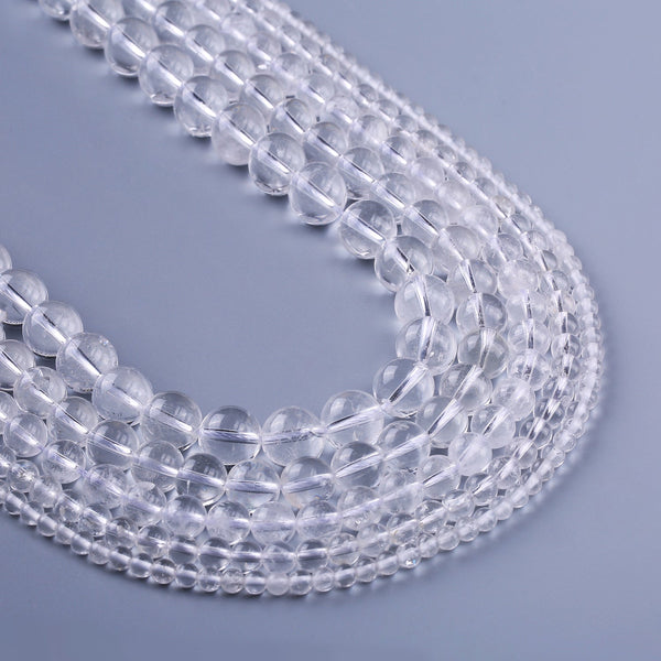 Natural Cotton Rock Quartz Beads 4 6 8 10 12mm Crystal Beads Wholesale Gemstone For Jewelry Making 15" Full Strand 103100