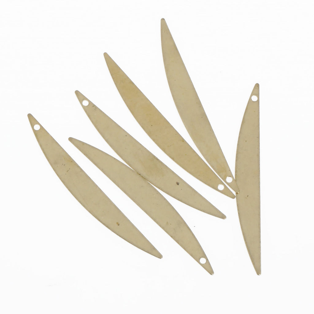 20PCS Brass Long leaf Charm Earring Finding 50.5x6mm Raw Brass Geometric Charm for jewelry making 10379350