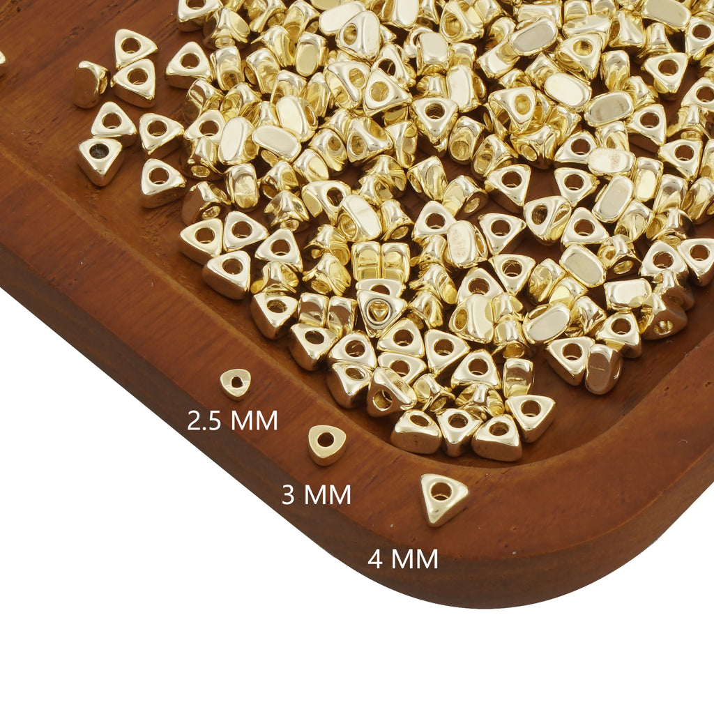 Geometric 14k Gold Filled Rondelle Beads - Triangle Spacer Beads for Unique Jewelry