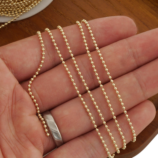 14k Gold Filled Ball Chain - Unfinished for Personalized Bracelets & Necklaces - Jewelry Making Supplies 6 feet 104046