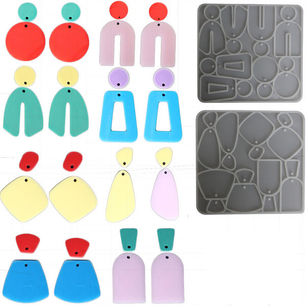 1 pcs Shiny Silicone Geometrical Earring Mold, Epoxy Resin Mold for jewelry making 104055