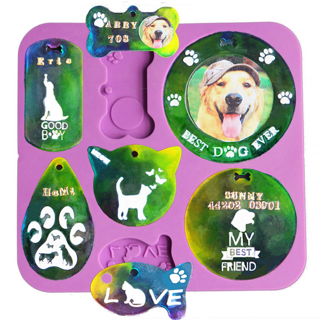 1PC Silicone Dog Tag Mold, Resin Dog Bone Keychain Mold, DIY Dog Tag 1 –  Rosebeading Official