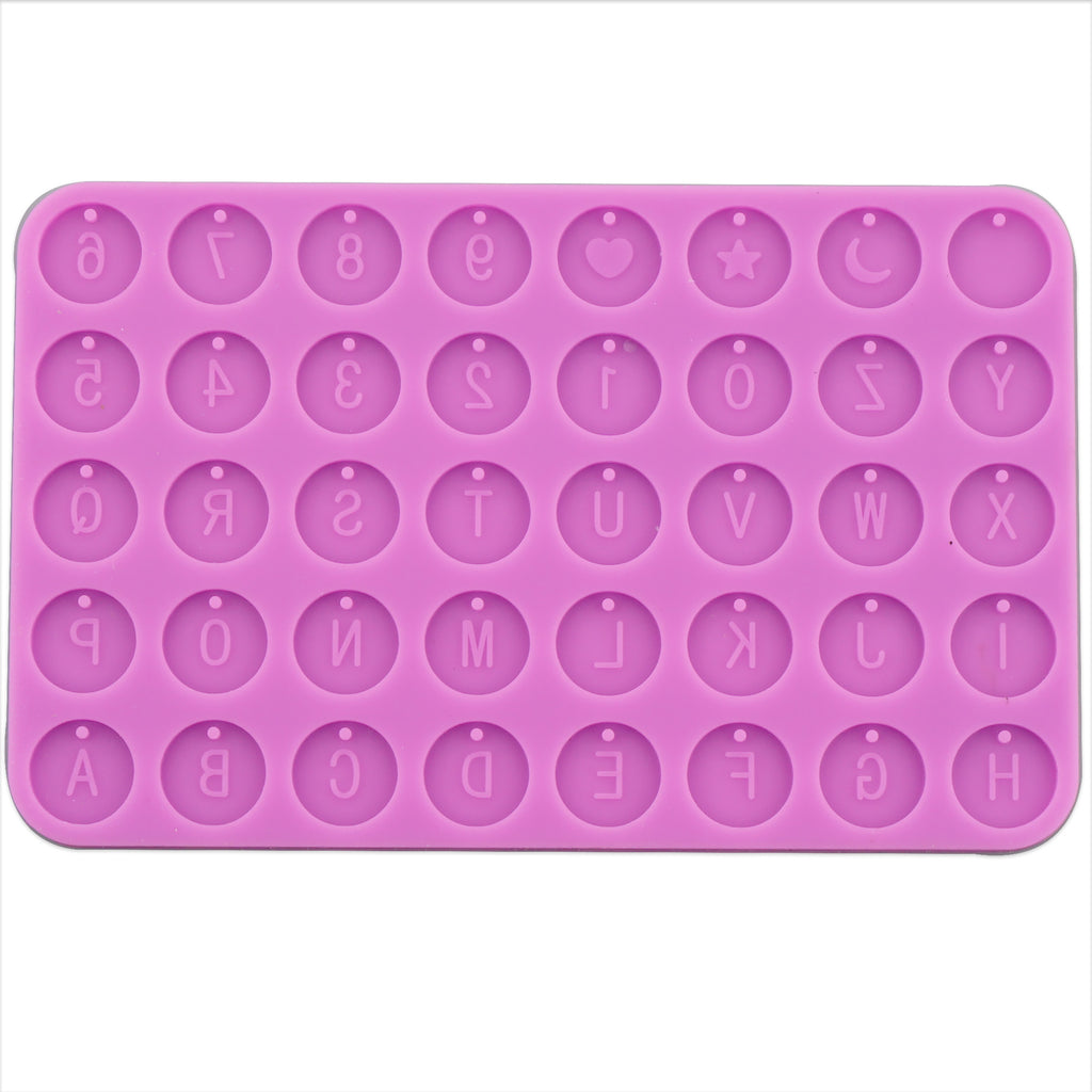 1pc Alphabet Bead Mold, Letter Charm with Holes Resin Mold, Round Jewelry Silicone Mold, Epoxy Resin Pendant, Jewelry Mold 104059