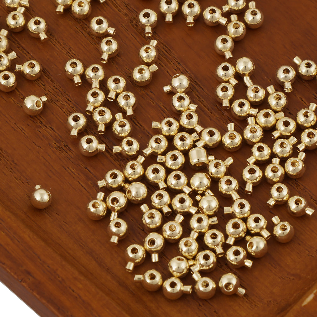14k Gold Filled Crimp Cover Beads - 3mm, 4mm, 5mm Sizes for Cord