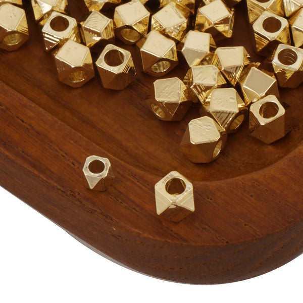 20 pieces 3mm&4mm 14k Gold filled Faceted Hexagon Beads Hexagon Charms Spacer Beads Spacer Findings for Bracelet nacklace making 104069