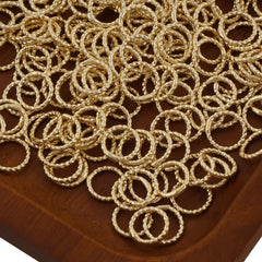50PCS 14k Gold Filled Twisted Close Jump Rings for Jewelry Making and Connectors 104079