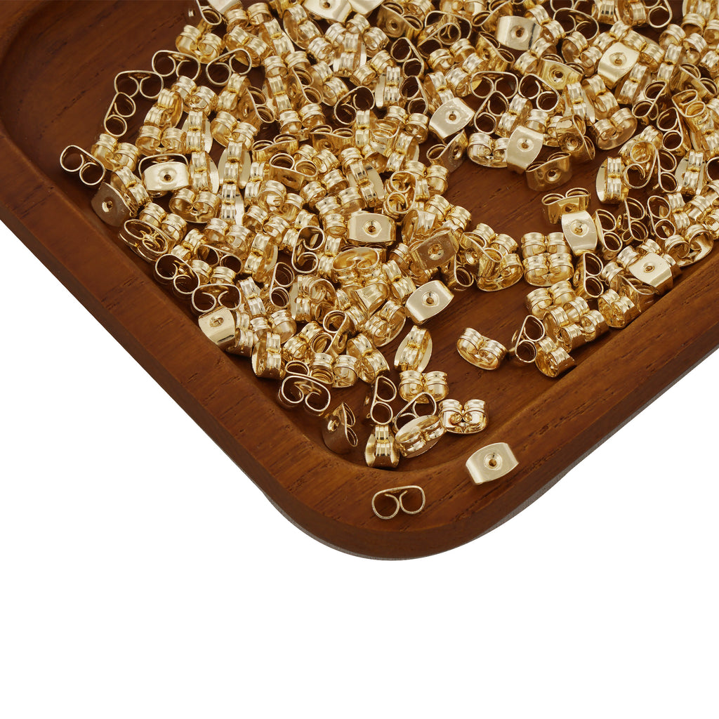 100PCS 14k Gold Filled Earring Nuts, Butterfly Earring Stopper, Earrin –  Rosebeading Official