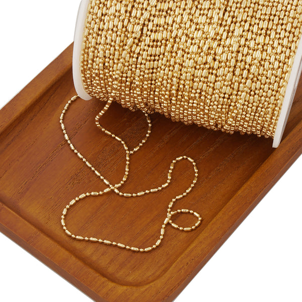 6 feet 1.5mm 14K Gold Filled Bamboo Chain, Gold Filled Bulk Chains, Unfinished Chains, Bulk Necklace Chain for DIY Jewelry Making 10414050