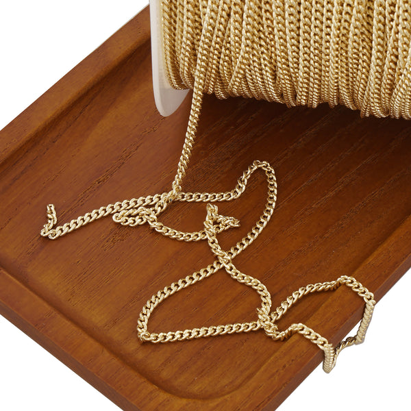 6 feet 2.7*3.5mm 14K Gold Filled Curb Chain, Hip Hop Style Chain , DIY Necklace Chain, Jewelry Making Supplies 10414450
