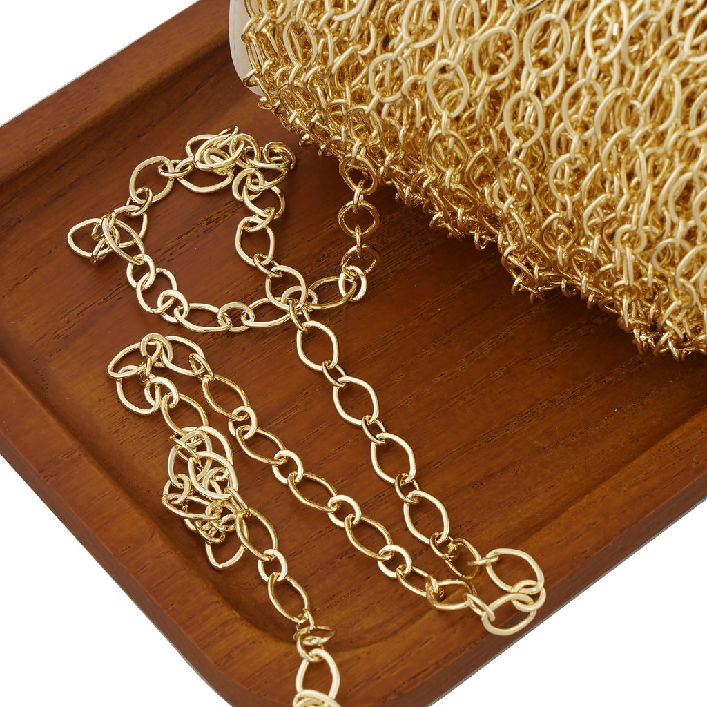 6 feet 14K Gold Filled Oval Long and Short Paper Clip Chain, Unfinished Chain, Jewelry Making Supplies 10414950