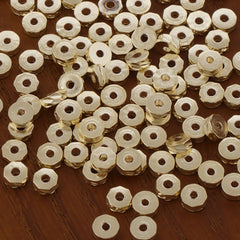 50pcs 14K gold filled Donut Beads, 4/5/6mm Brass Rondelle Spacer Beads, Tire Beads, Wheel Beads, Rhomboid Spacer Beads for Bracelet 104179
