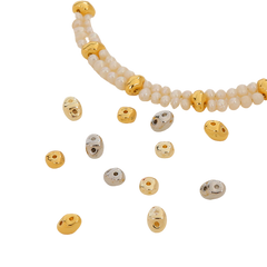 10PCS 14k Gold Filled Pig Nose Spacer Beads with 2 holes, Irregular Shape Spacer Beads for Jewelry Making 10419250