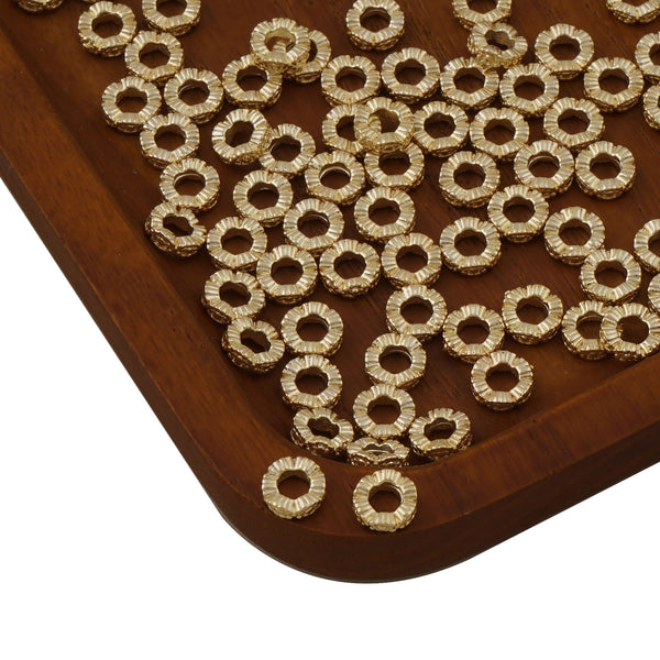 100PCS 14k Gold Filled Saucer Spacer Beads, 4.2*2.2mm Metal Round Spacer Beads, Bracelet Beads, Necklace Beads, DIY Crafts 10419750