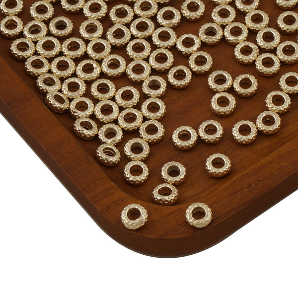 20PCS 14k Gold Filled Donut Spacer Beads, 6mm Metal Rondelle Spacer Beads, Golden Spacers for Jewelry Making 10419850