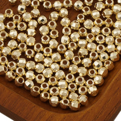 14K Gold Filled Brass Round Faceted Beads, 2/3/4mm Spacer Beads for Bracelet Necklace Jewelry Making Supply Wholesale 100pcs/bag 104217