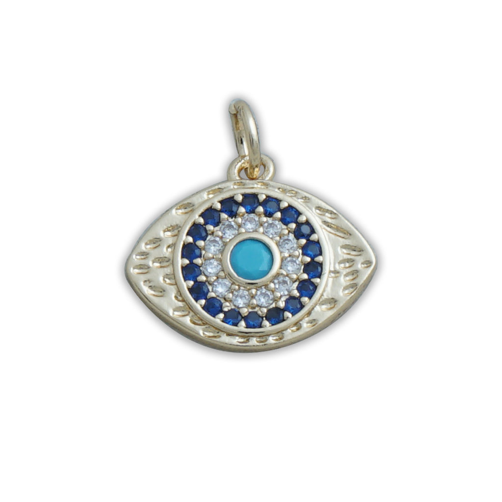 14k Gold Filled Evil Eye Pendant, Cubic Zirconia Evil Eye Pendants, DIY Necklace or bracelet Making Supplies 10422850