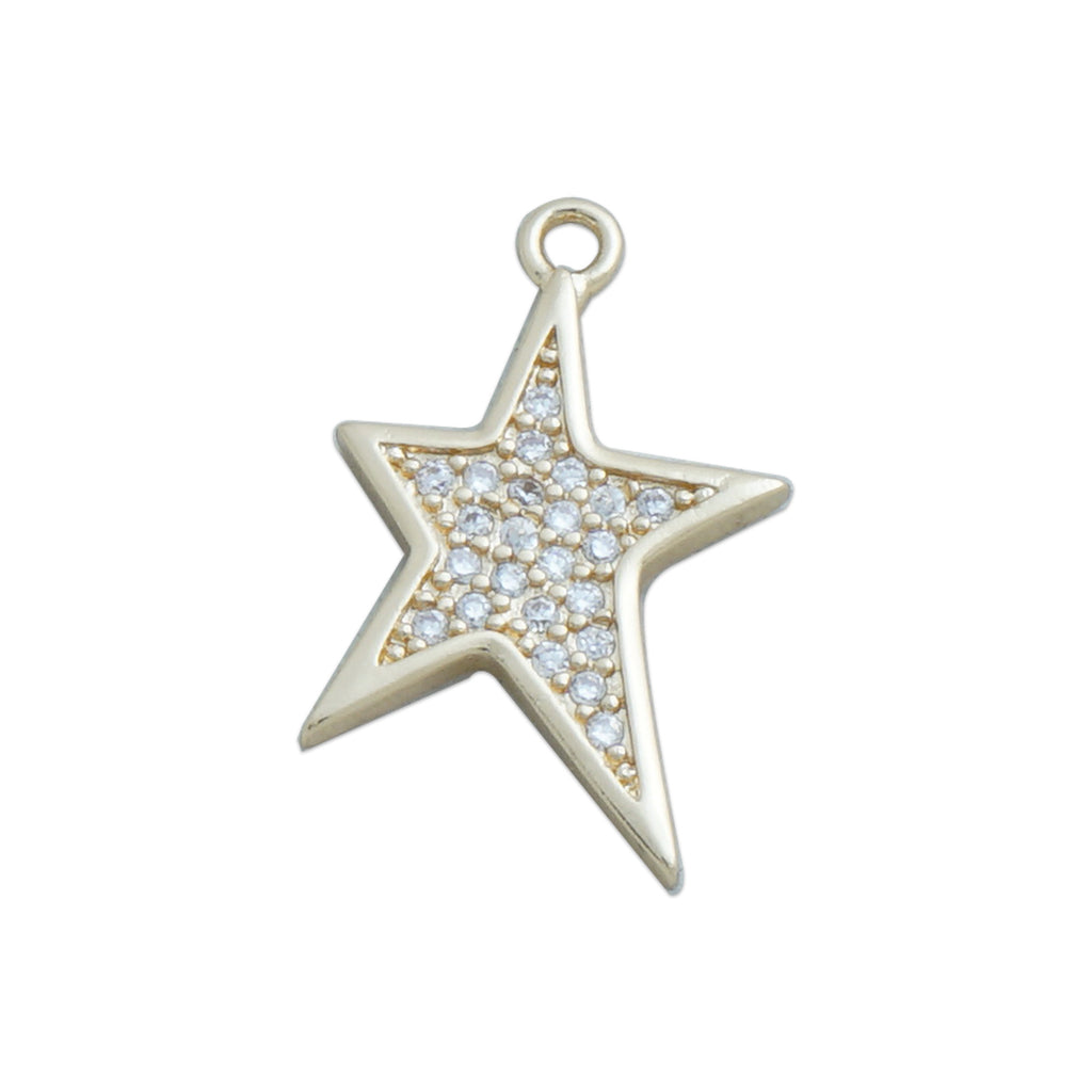 14k Gold Filled Star Charm, CZ Zirconia Pendant, 5-point Star pendant for Bracelet Necklace Making, DIY Jewelry gift 10422956