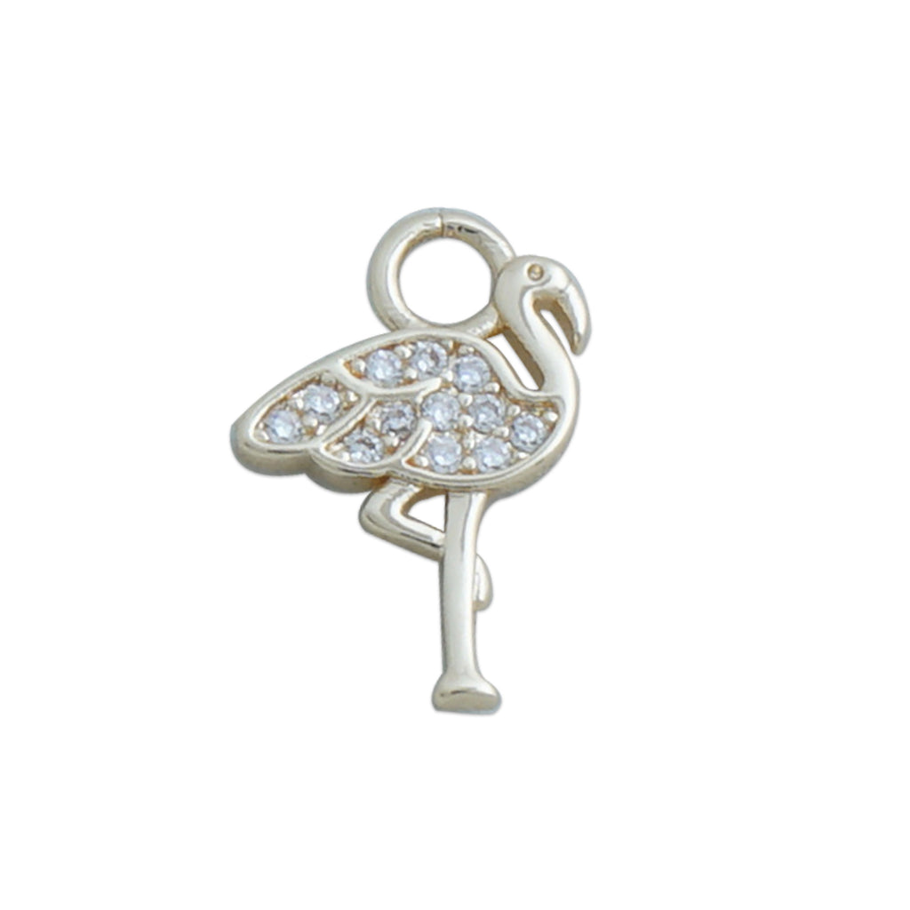 14k Gold Filled Flamingo Pendant, Micropavé CZ Flamingo Necklace, Cubic Zirconia animal Charm, Symbol of beauty, gift for her 10423058