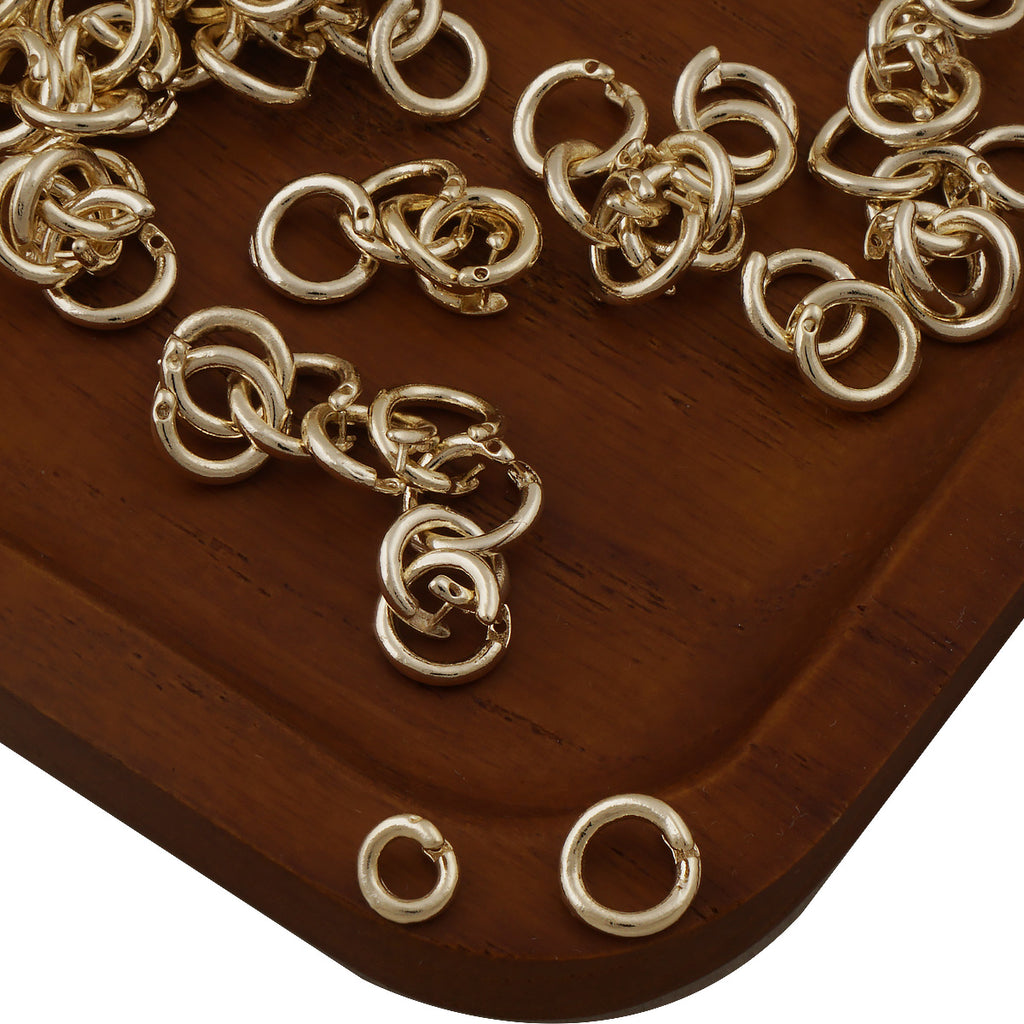20PCS 14k Gold Filled Locking Jump Ring, 5.5/7.5mm Open Jump Ring, Plain Round Clasp for Jewelry Making and Connectors 104246