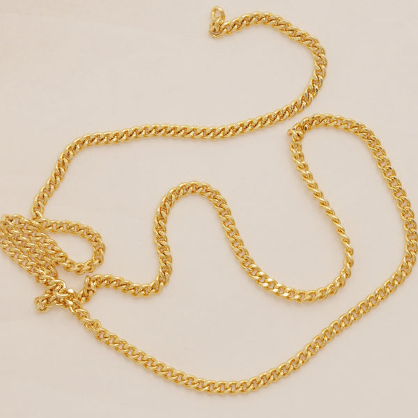 6 feet 2.7mm Long-Lasting 18K Real Gold Finish Flat Curb Chain, Hip Hop Chain , DIY Necklace Chain, Jewelry Making Supplies 10426250