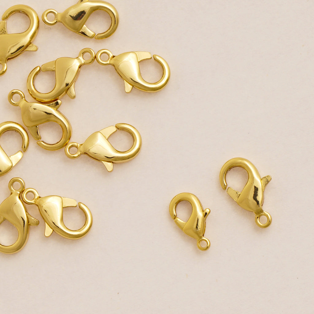 20PCS Long-lasting 18K Real Gold Finish Lobster Clasp, 10/12MM Lobster Claw Clasp for Jewelry Making, DIY Jewelry Supplies 104273