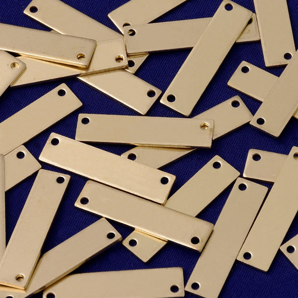 1"*1/4" Brass Rectangle Stamping Blank two hole Hand Stamping Blank Jewelry Stamping  18 Gauges 20pcs 10176550