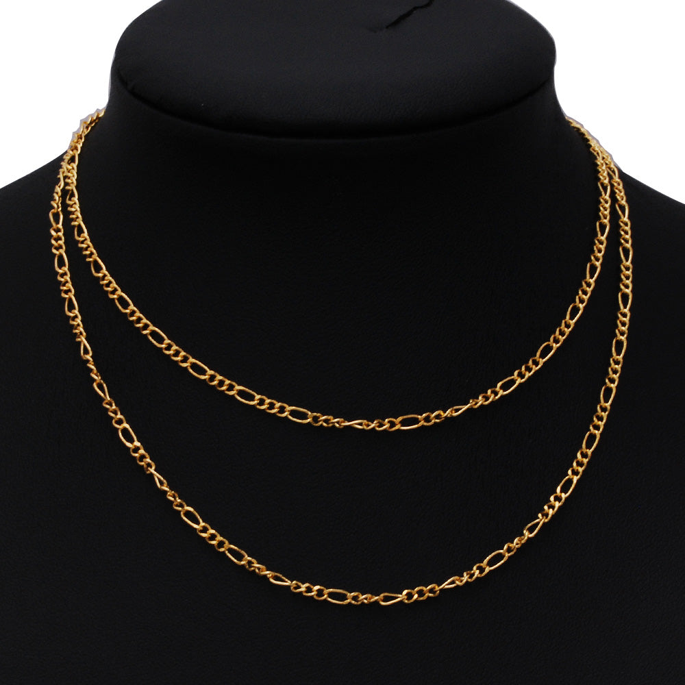 24" 6*2.5mm Jewelry Twisted Necklace Chain,18k Glod Figaro Chains Jewelry supplies For pendant,sold 20pcs/lot
