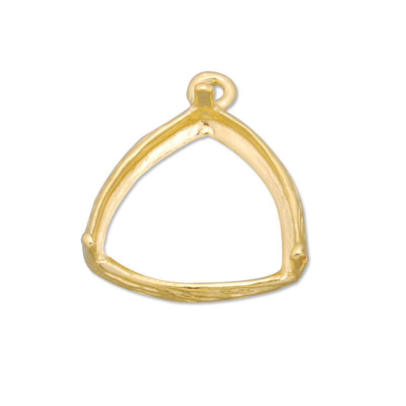 12*12MM Triangle Brass Gemstone Bezel,Gold,charms links,sold 20pcs per lot