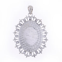 60*47mm Pendant Blank Base Setting Necklace Blank Row Rhinestone fit 40*30mm cabochons Jewelry supplies thickness 3mm White K 10pcs 10022303