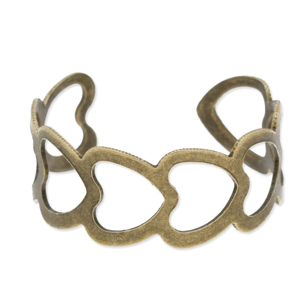 8mm wide Adjustable Ring,Heart,Brass filled,Antique Bronze Plated,20pcs/lot