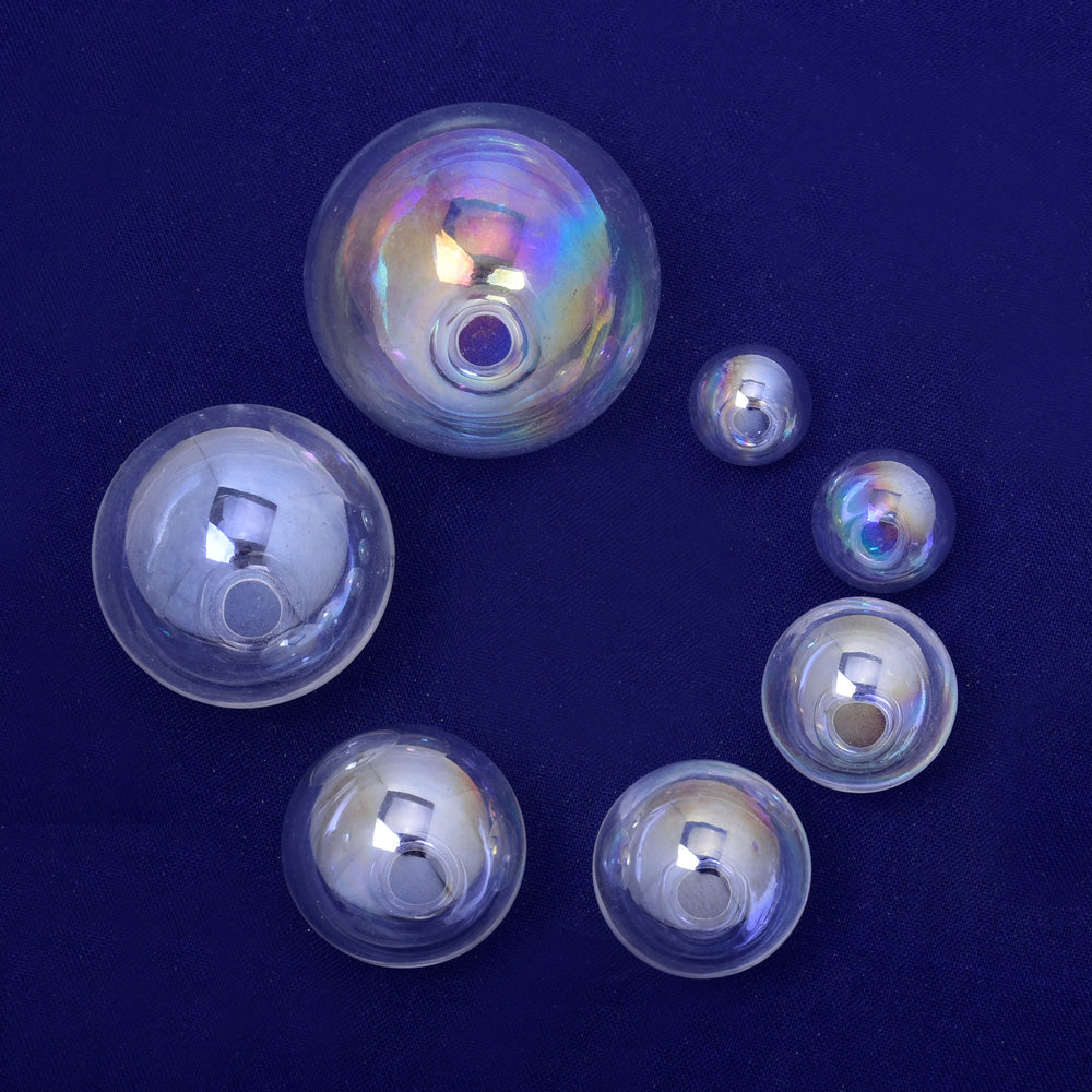 25mm Round Glass Bottles Mini Glass Globes colorful ball Round Bottle Jewelry diy pendant charms 10pcs