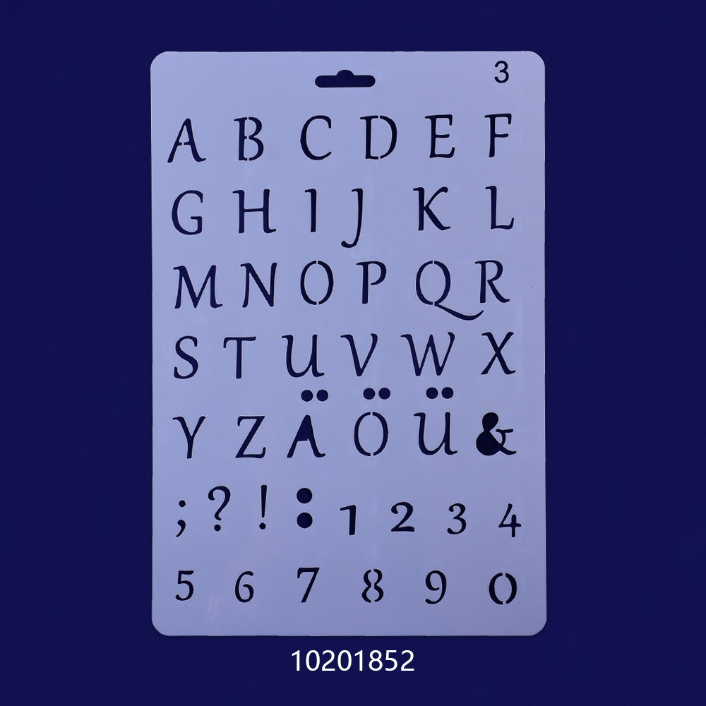 25*4.7cm Mylar Stencils Plastic stencil Reusable Mylar Stencils Planner and Craft Projects letters and digital Craft Stencil1pcs 10201852