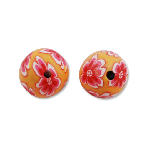 12MM Round Polymer Clay Beads,Orange,Hole Size 2 MM,Lead Free,Sold 200 PCS Per Package