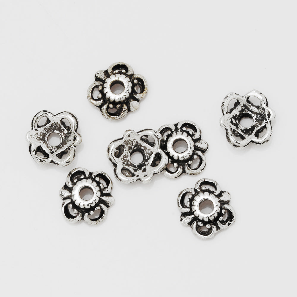 10mm Antique Silver Buddhism Bead Caps,Flower Bead Caps,Jewelry Findings,sold 100pcs/lot