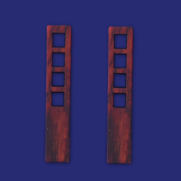 1 Rectangular frame four grid 40.5x7x5mm wooden pendant Resin Setting Blanks handmade wood resin jewelry