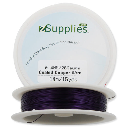 0.4MM Thick Purple Coated Soft Copper Wire,about 14M/15yds per Roll,26Gauge,Sold 10 Rolls Per Lot
