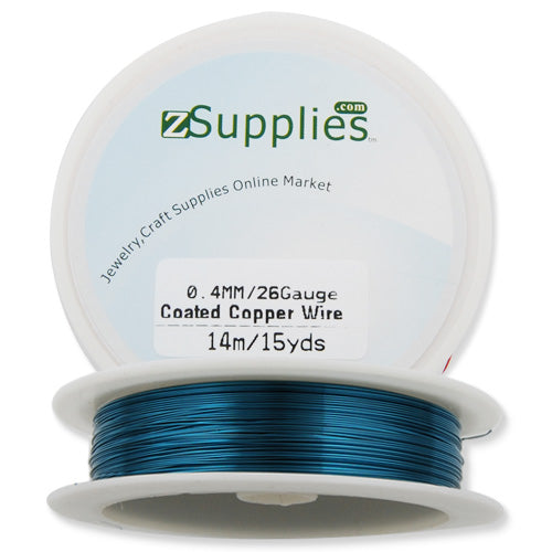 0.4MM Thick Blue Coated Soft Copper Wire,about 14M/15yds per Roll,26Gauge,Sold 10 Rolls Per Lot