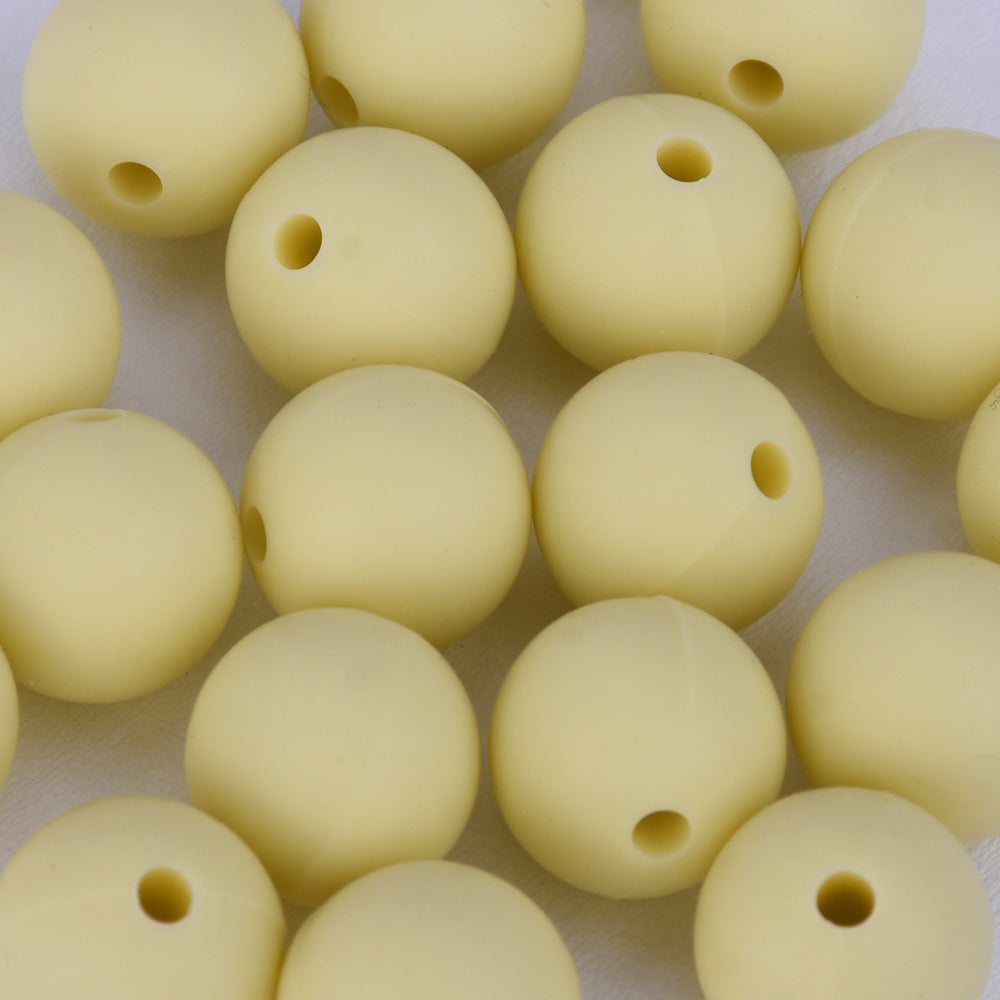 12mm Round Bulk Silicone Teething Beads Bulk Silicone Beads Wholesale DIY Silicone Bead Supplies Beige 20pcs