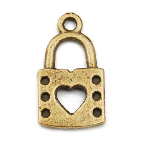 22*12mm Vintage antique bronze Zinc alloy Charms,love lock,sold 150 pcs per pkg