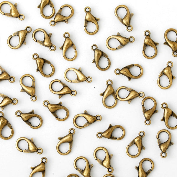 16mm Alloy Lobster Clasps Fastener Hooks Jewellery-making,antique bronze 50pcs